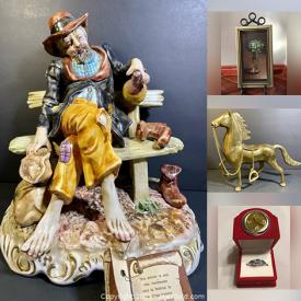 MaxSold Auction: This online auction features 10k gold ring, sterling silver earrings, Waterford crystal, Capodimonte, Lalique, Royal Albert, Belleek, Royal Doulton, antique decor, framed wall art, porcelain, glassware, fine china, Murano art glass and much more!